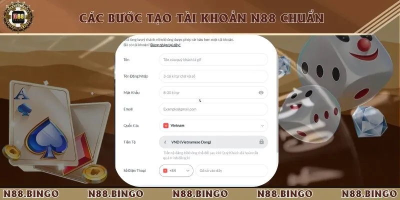 Hướng Dẫn Đăng Ký Tài Khoản Cá Cược N88 Chỉ Với 4 Bước 2 4 bước tạo tài khoản nhanh chóng và đơn giản nhất